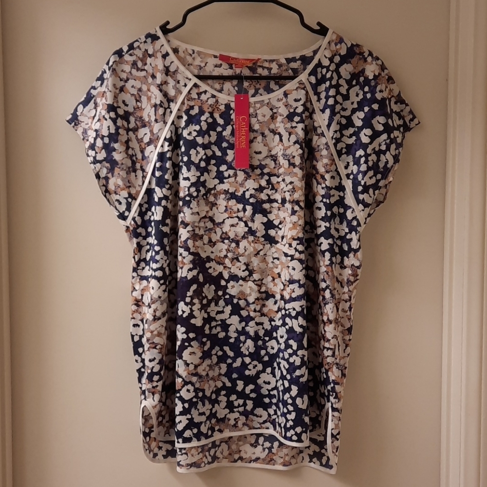 NWT, Catherine Malandrino Becki Viola Bobcat Blouse